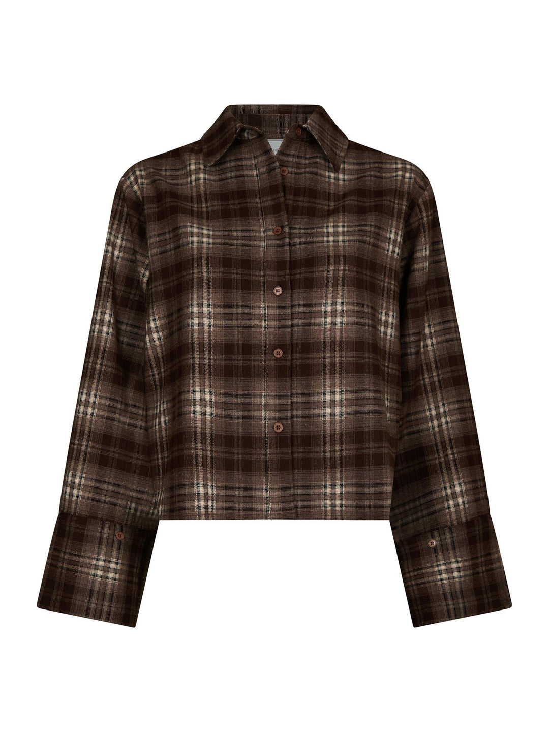 Jaylin Flannel Check Shirt Warm Grey