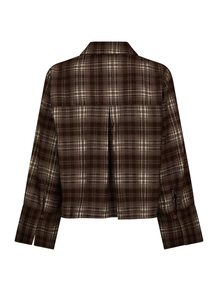 Jaylin Flannel Check Shirt Warm Grey