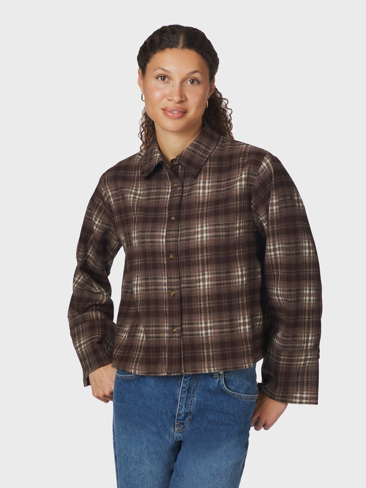 Jaylin Flannel Check Shirt Warm Grey
