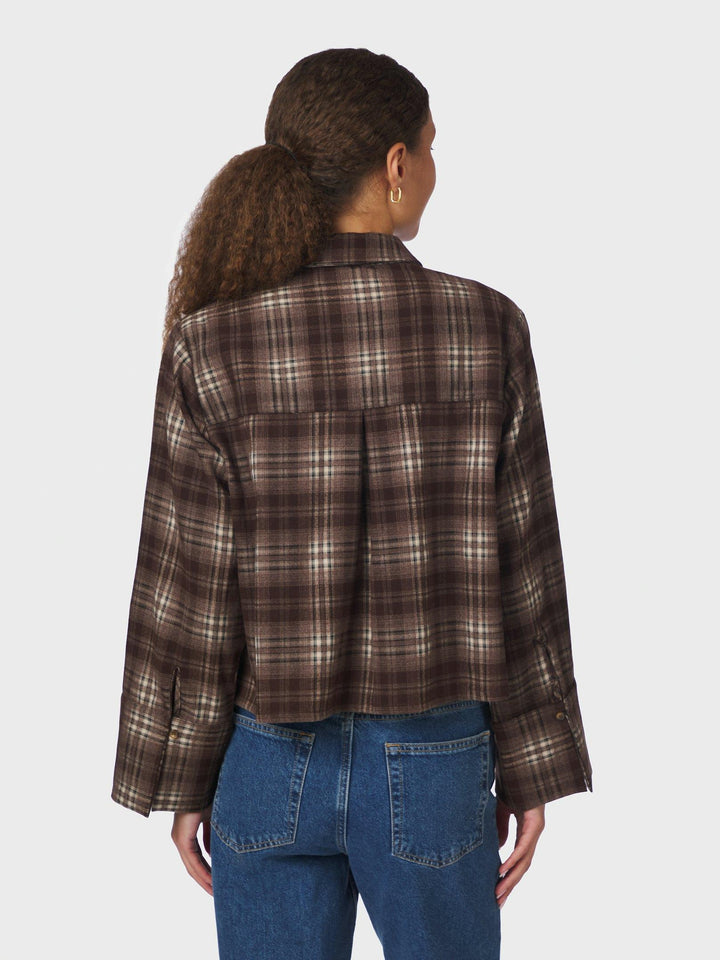 Jaylin Flannel Check Shirt Warm Grey
