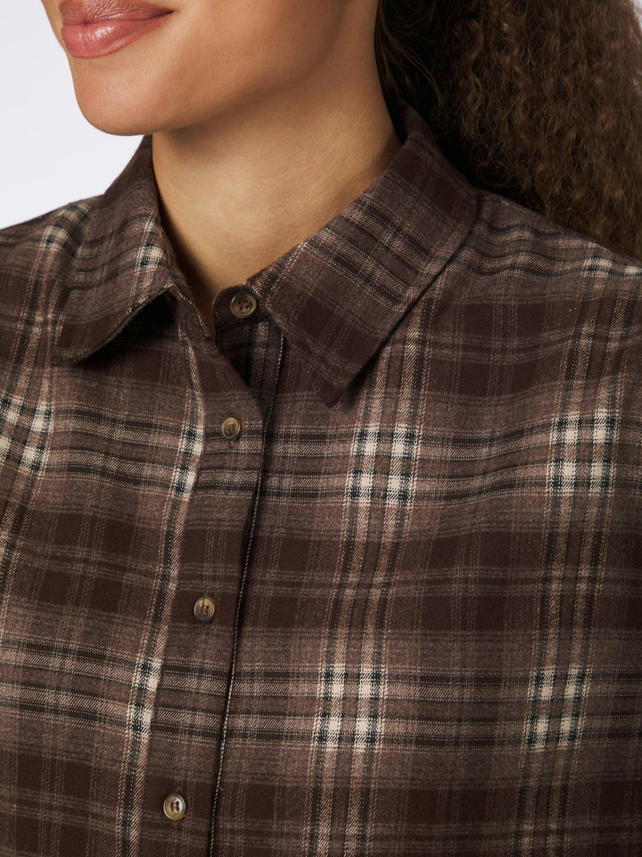 Jaylin Flannel Check Shirt Warm Grey