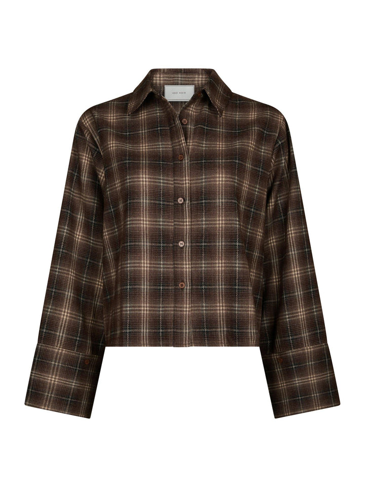 Jaylin Flannel Check Shirt Dark Taupe