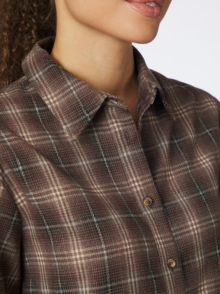 Jaylin Flannel Check Shirt Dark Taupe