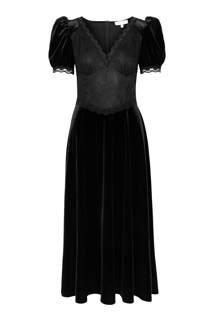 Francis Velvet Midi Dress Black