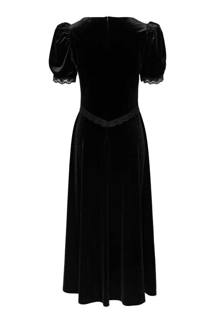 Francis Velvet Midi Dress Black
