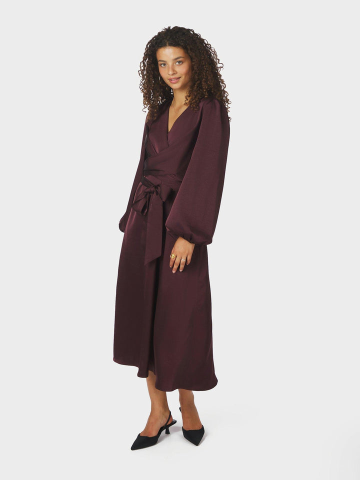 Rimini Heavy Sateen Dress Burgundy
