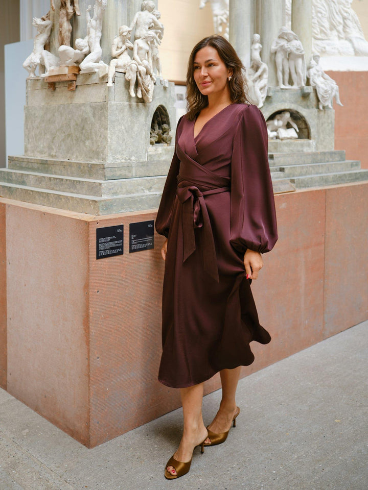 Rimini Heavy Sateen Dress Burgundy