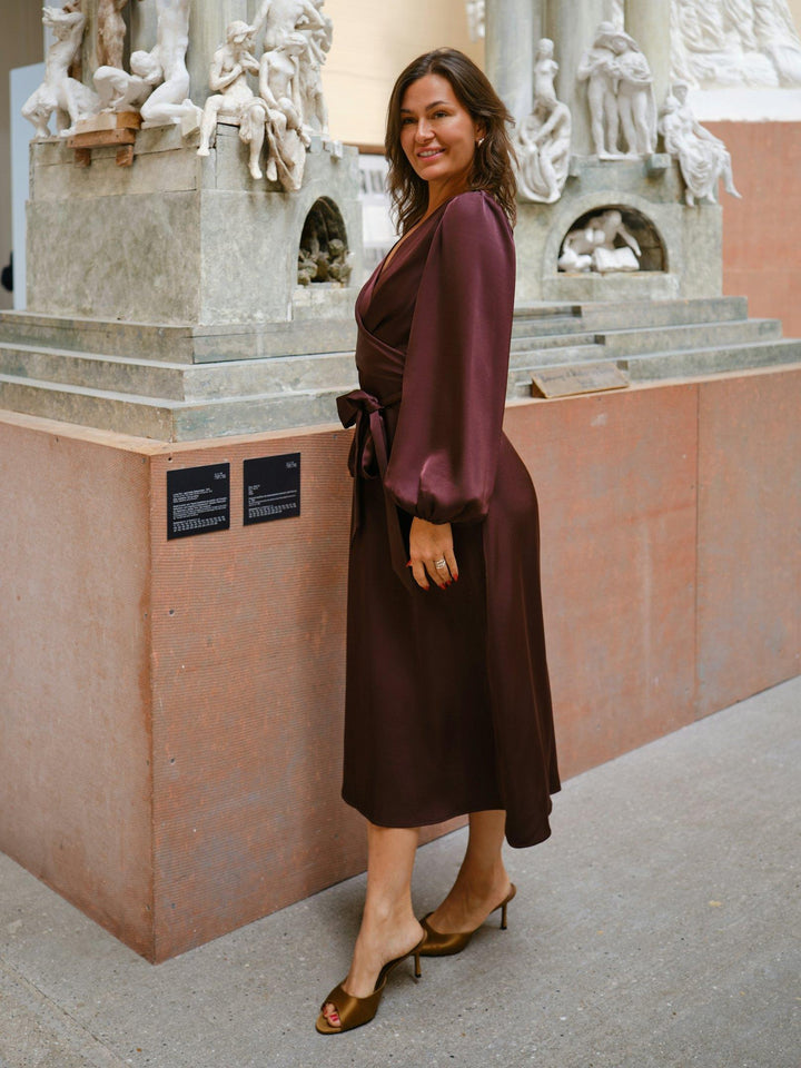 Rimini Heavy Sateen Dress Burgundy