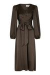 Rimini Heavy Sateen Dress Dark Brown