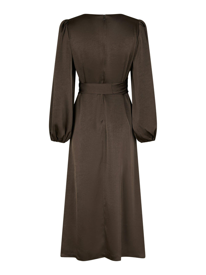 Rimini Heavy Sateen Dress Dark Brown