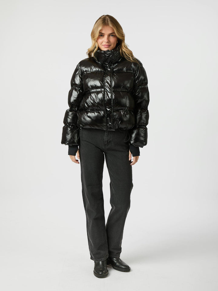 Rhea Shiny Puffer Jacket Black