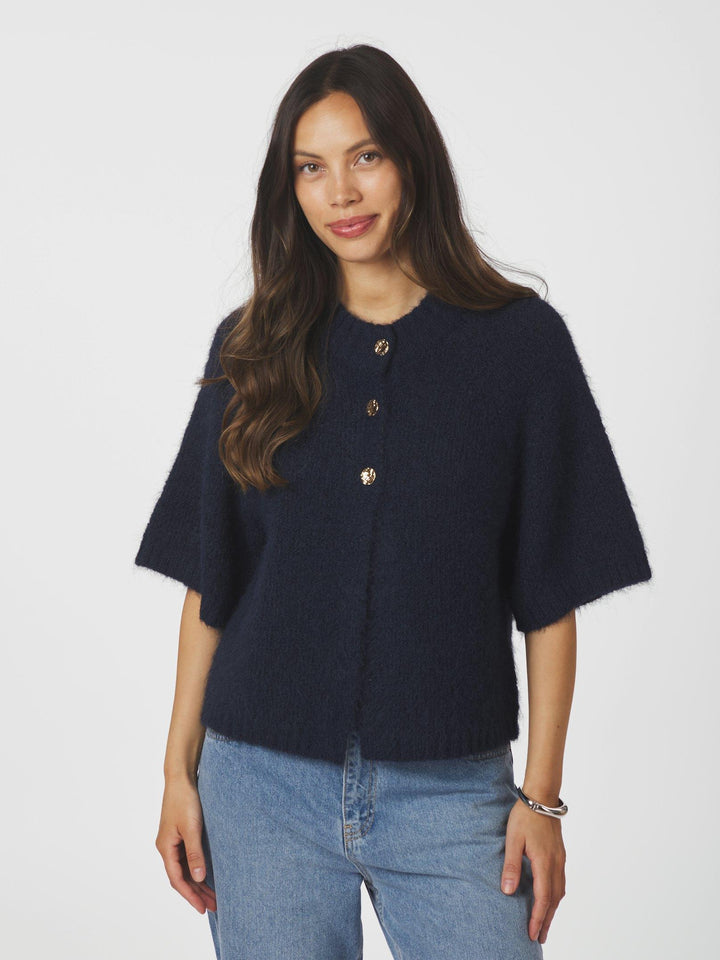 Benuta Fluffy Knit Cardigan Navy