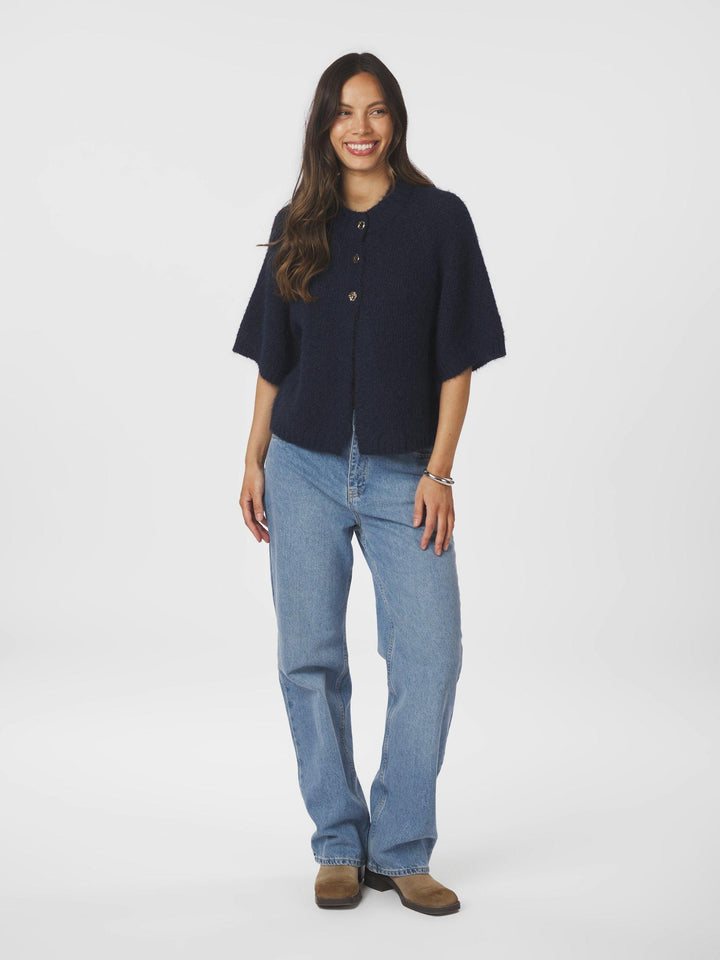 Benuta Fluffy Knit Cardigan Navy