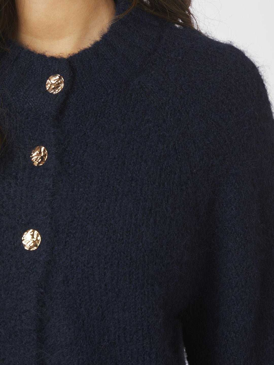 Benuta Fluffy Knit Cardigan Navy