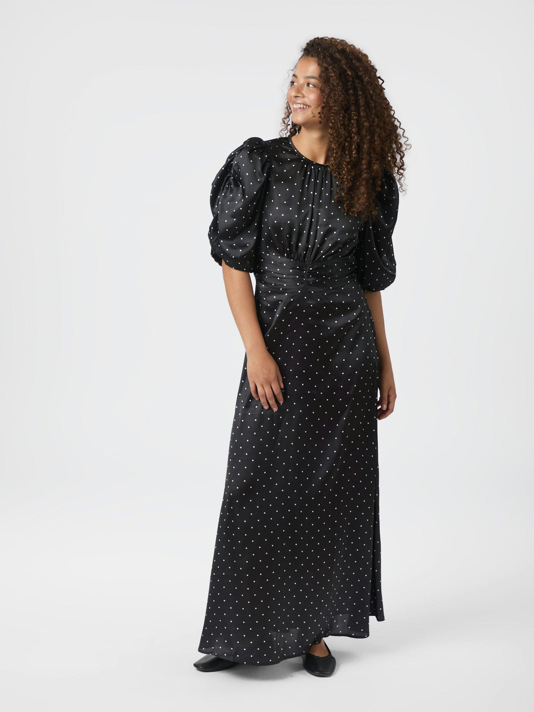Kikka Dot Dress Black