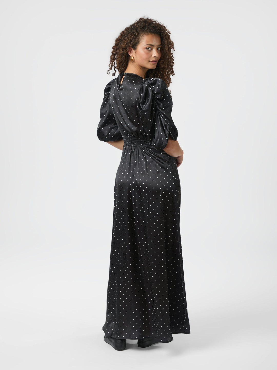 Kikka Dot Dress Black