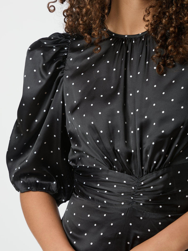 Kikka Dot Dress Black