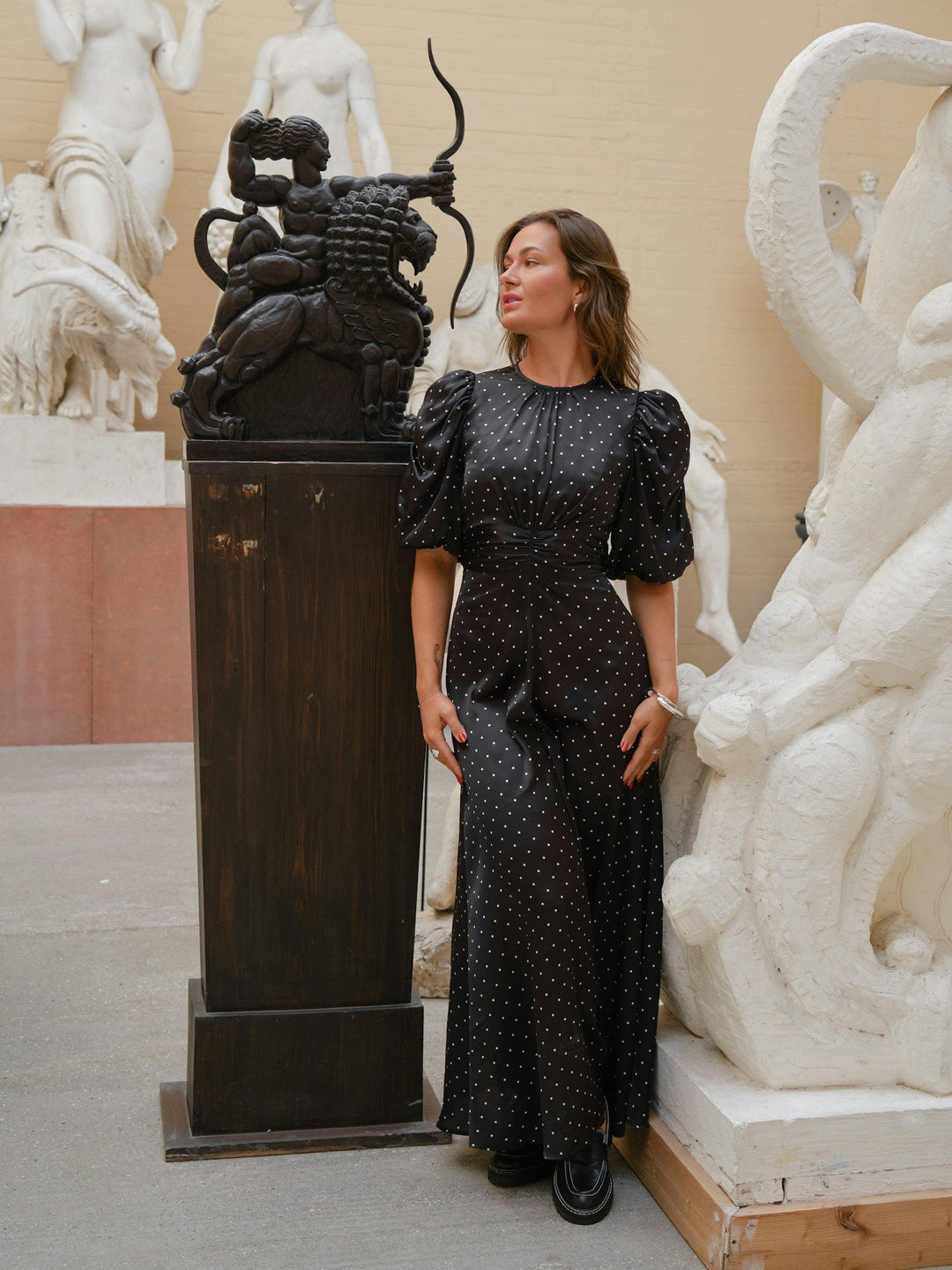 Kikka Dot Dress Black