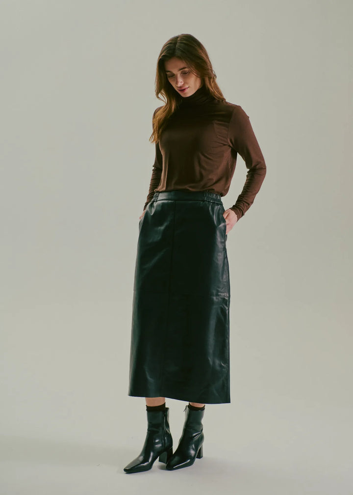Nugga Leather Skirt Skirts Black