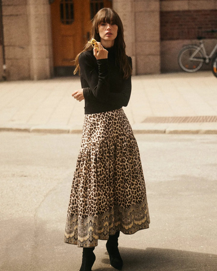 Taffeta Midi Skirt Wild Paisley