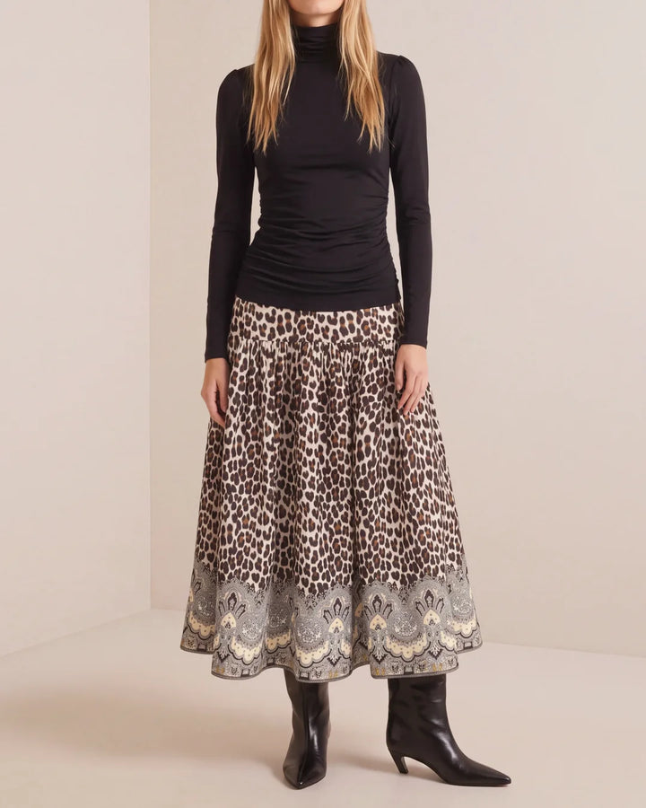 Taffeta Midi Skirt Wild Paisley