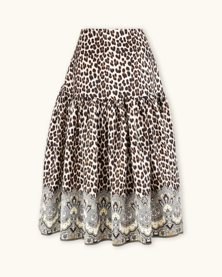 Taffeta Midi Skirt Wild Paisley