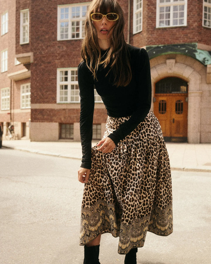 Taffeta Midi Skirt Wild Paisley