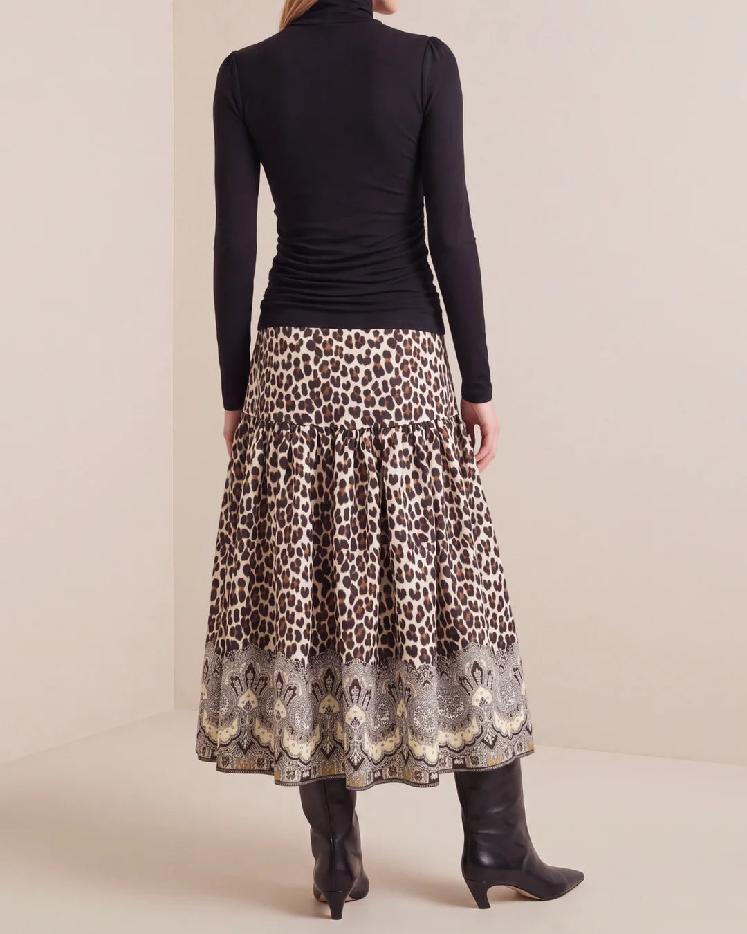 Taffeta Midi Skirt Wild Paisley