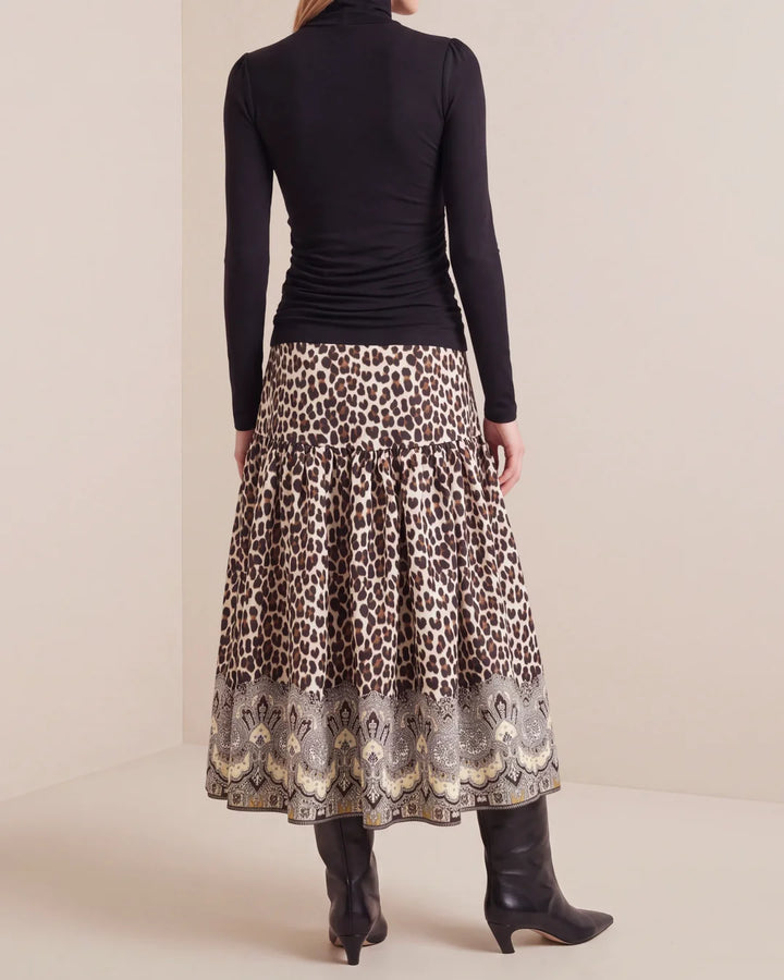 Taffeta Midi Skirt Wild Paisley