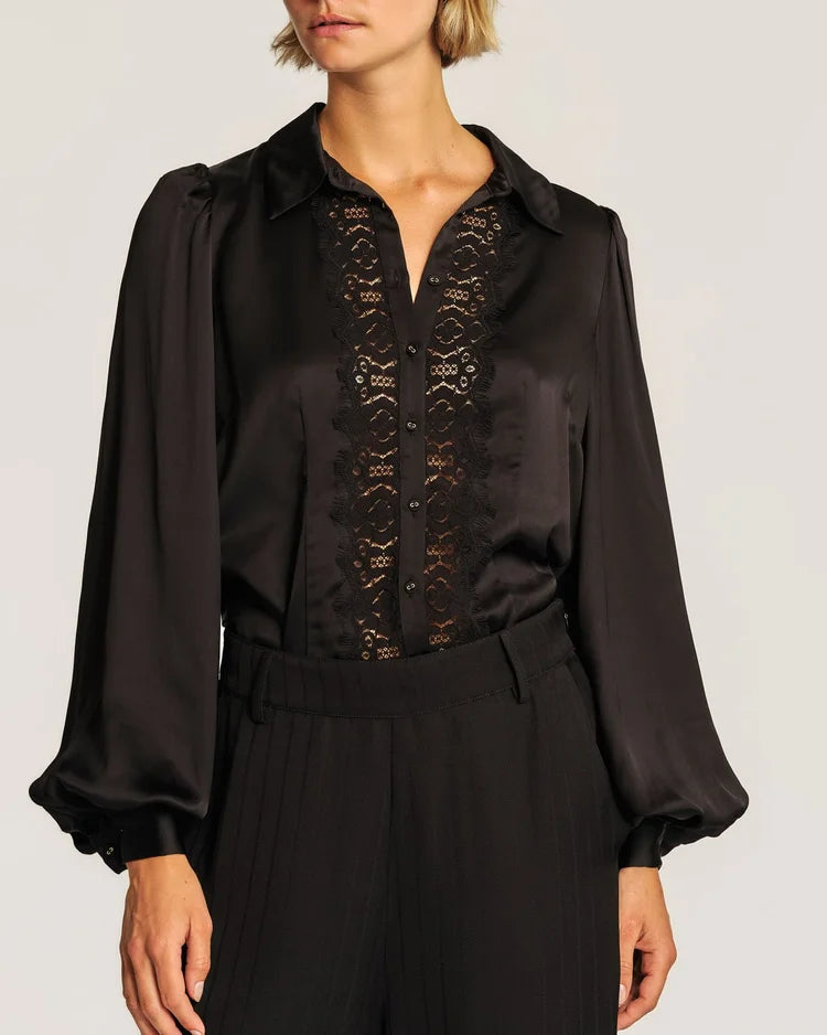 Satin Shirt Black