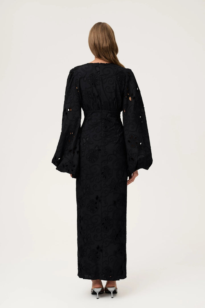 Positano Dress Black Embroidery