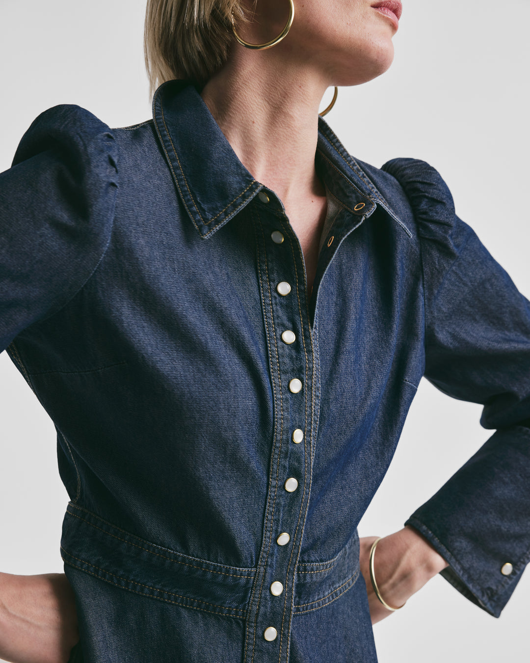 Denim Mini Dress Dark Blue