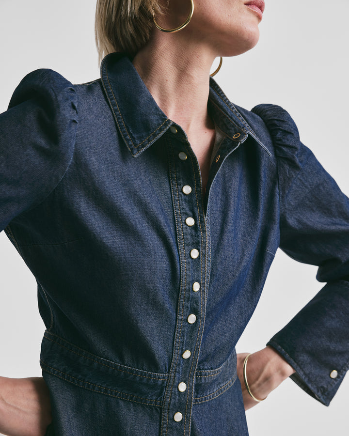 Denim Mini Dress Dark Blue