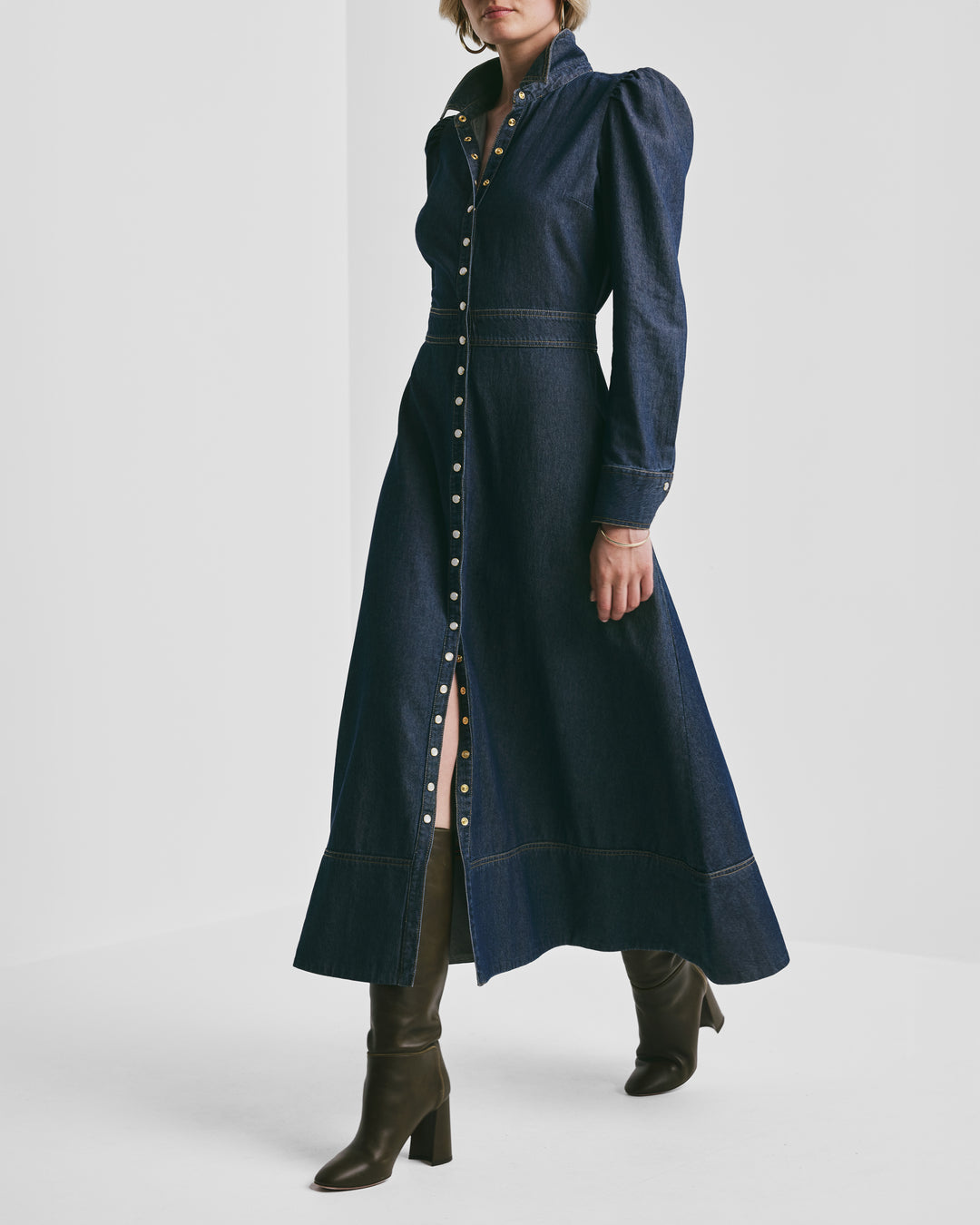 Denim Maxi Dress Dark Blue