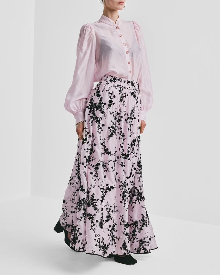 Striped Organza Blouse Light Pink