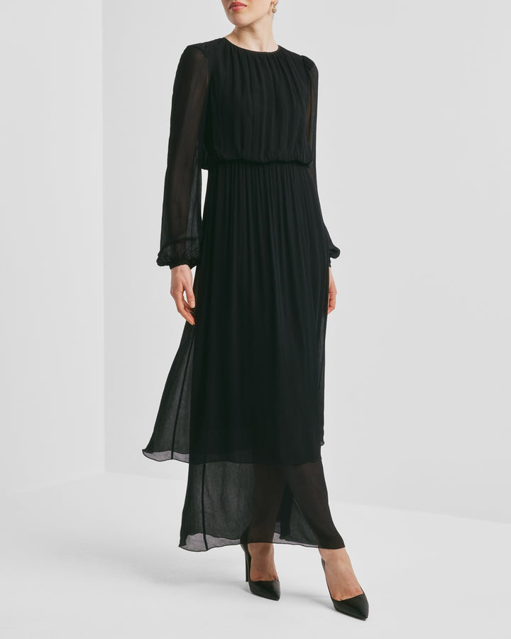 Chiffon Maxi Dress Black