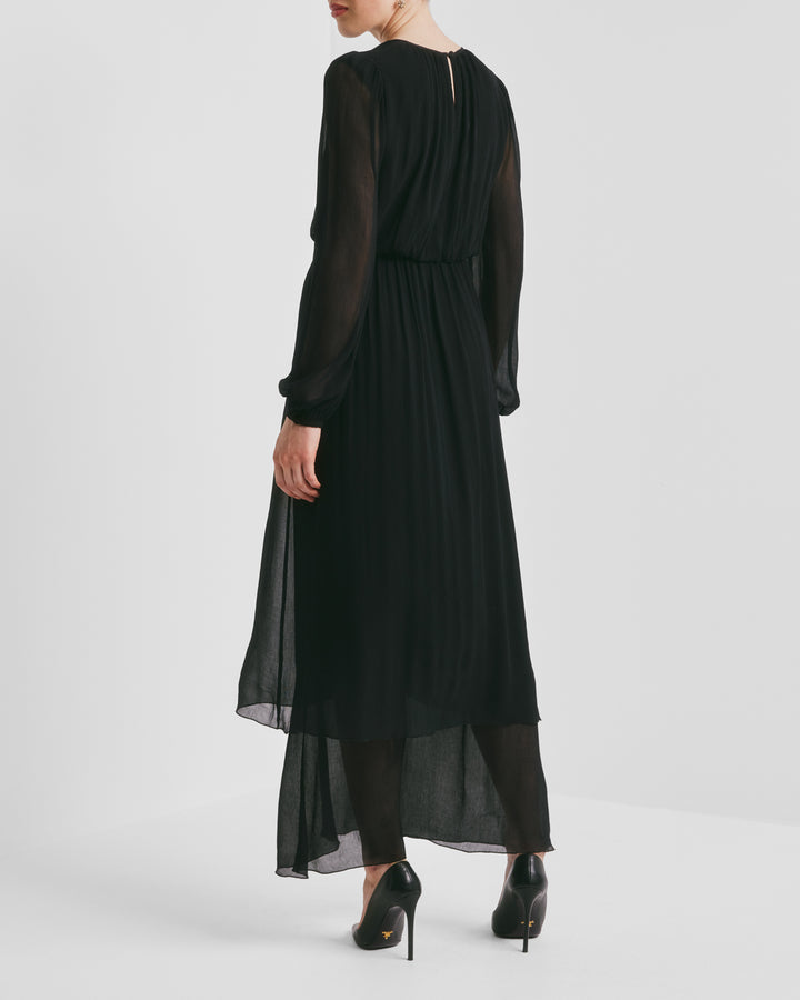 Chiffon Maxi Dress Black