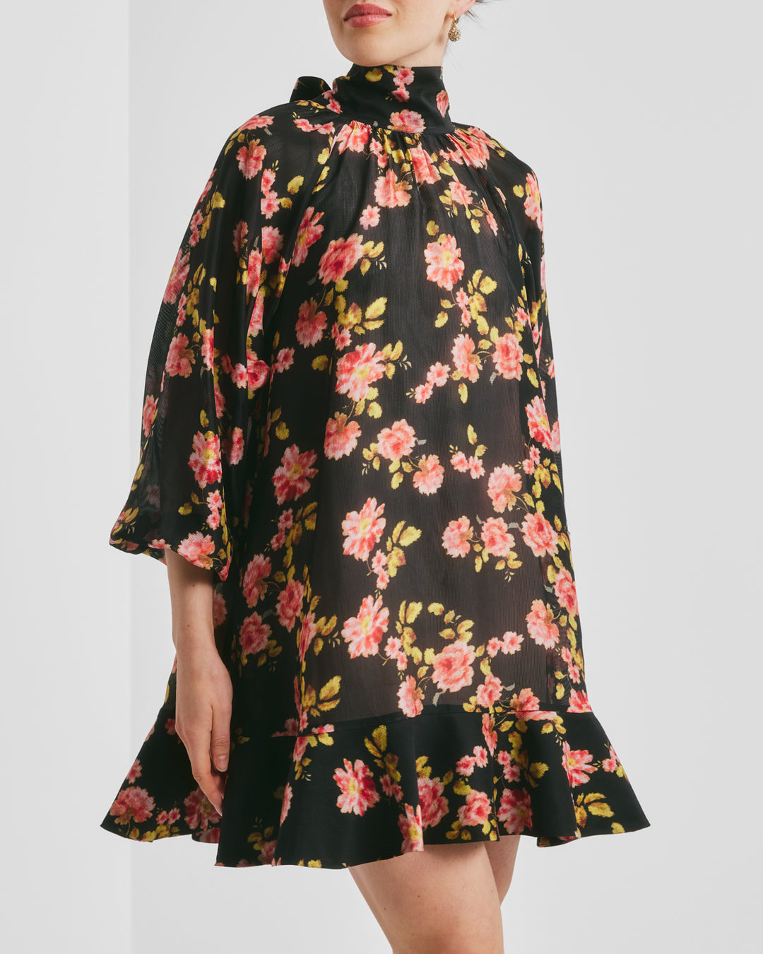 Striped Organza Shift Dress Midnight Field