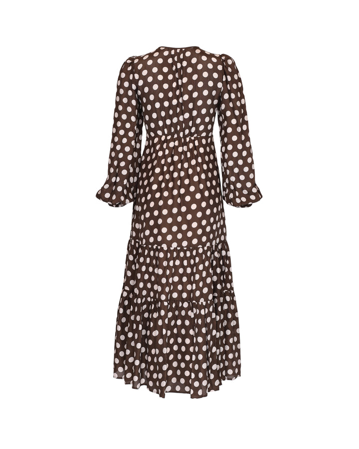 Striped Organza Midi Dress Dots