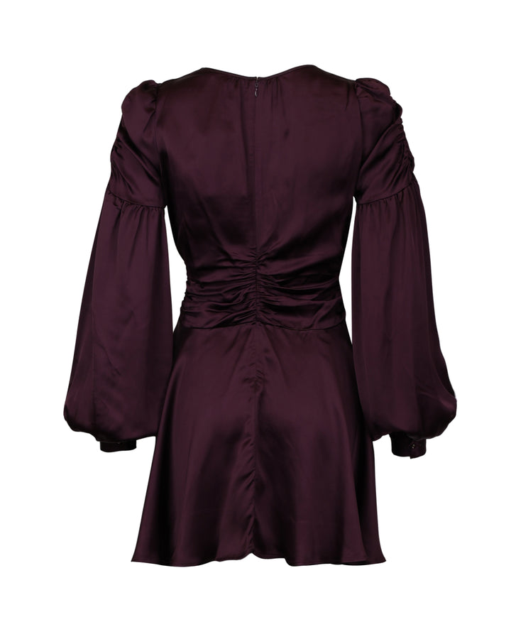 Satin Mini Dress Burgundy