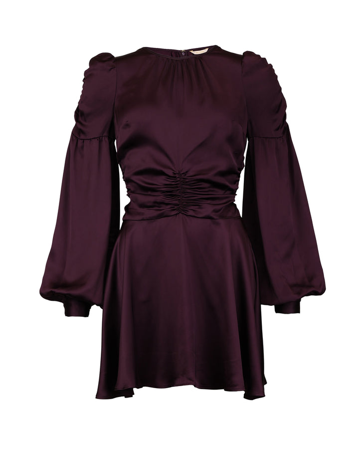 Satin Mini Dress Burgundy