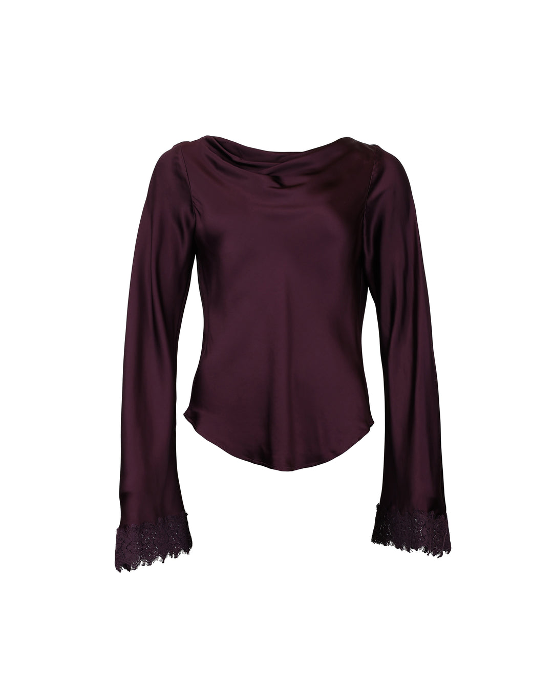 Satin Drape Top Burgundy