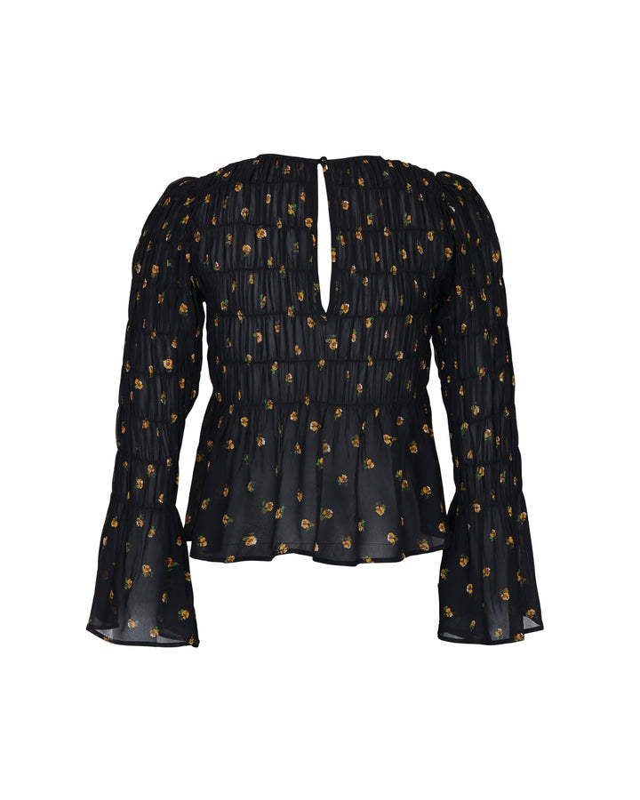 Georgette Smocking Top Flower Buds