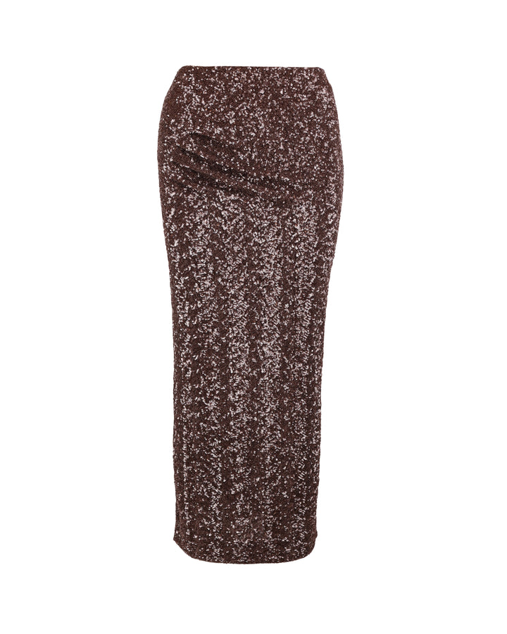 Beaded Midi Skirt Chocolate