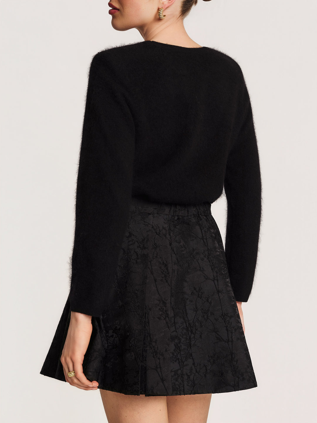 Brocade Mini Skirt Black