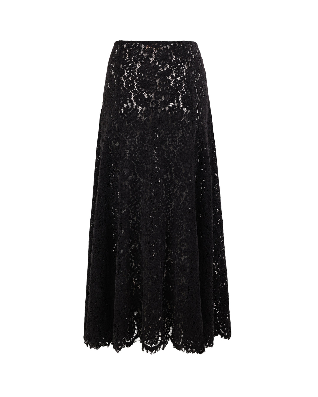 Lace Velvet Skirt Black