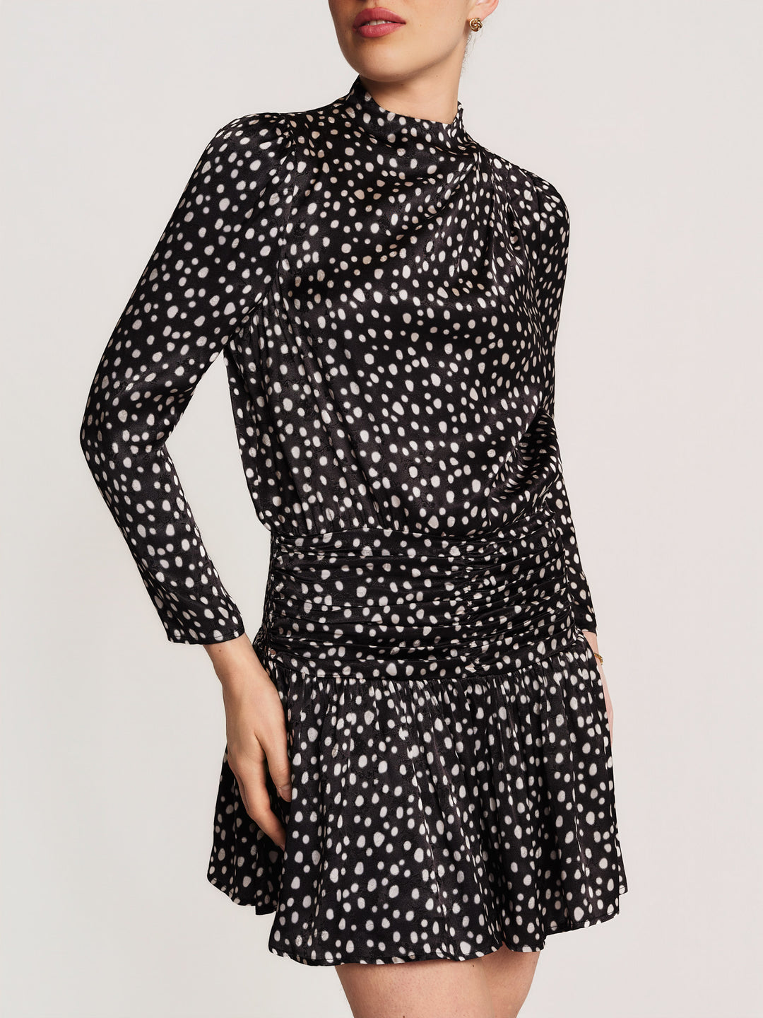 Jacquard Pleated Dress Black Bliss