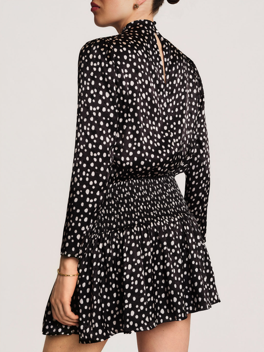 Jacquard Pleated Dress Black Bliss