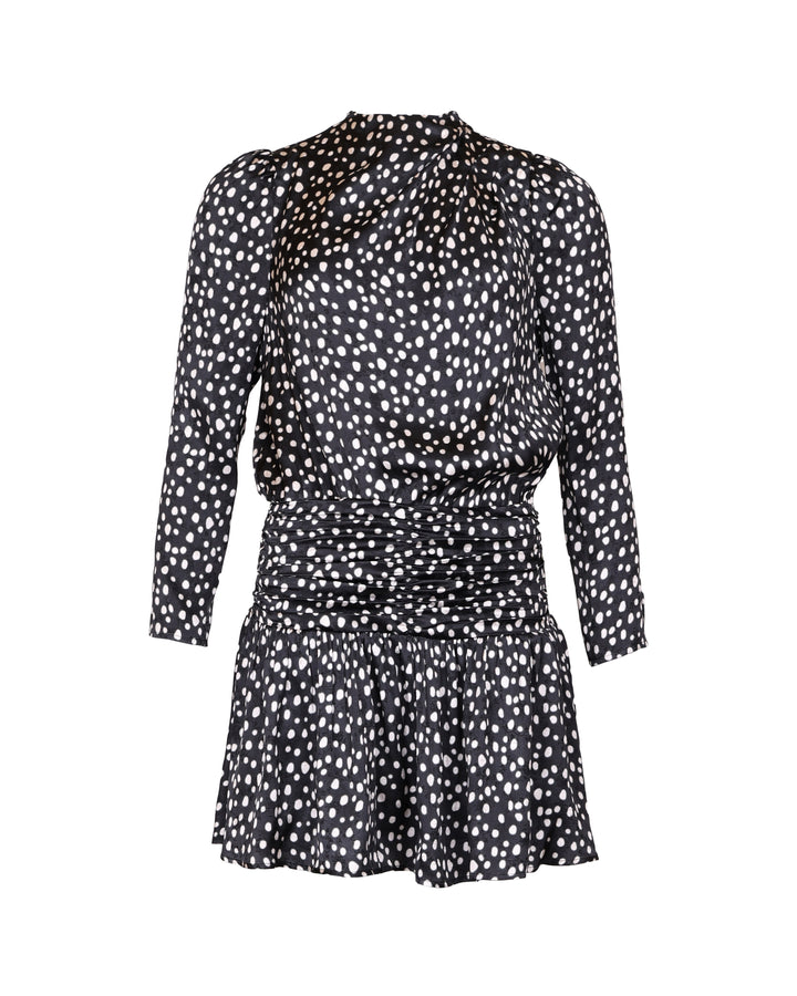 Jacquard Pleated Dress Black Bliss