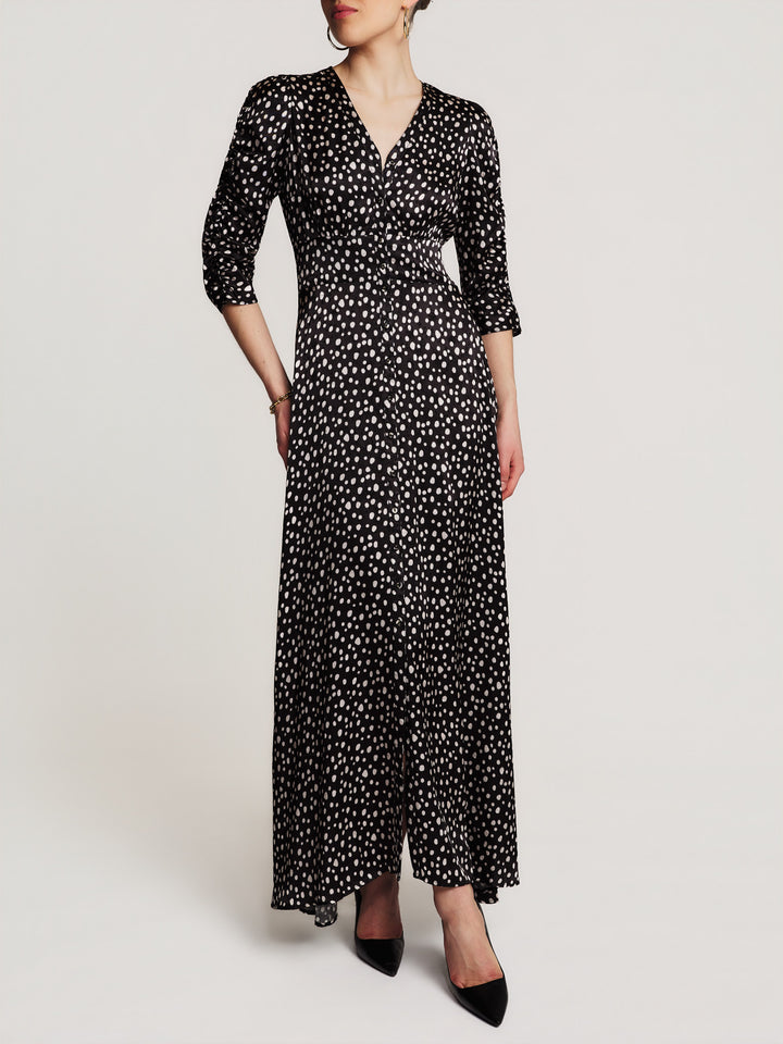Jacquard Button-Down Dress Black Bliss